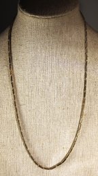 Vintage Silver Elongated Link Chain Necklace 18' Long