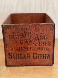 Vintage Scioto Canning Ohio Sugar Corn Crate