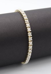 Stunning 44 Diamond Tennis Bracelet In 10k Yellow Gold