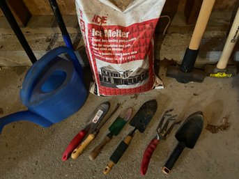 Garden And Yard Tools: Rake, Shovel, Pruners, Ice Melt, Planter Pots, Sledge Hammers, Gas Can, Watering Can