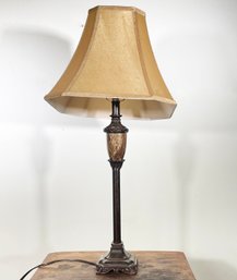 A Vintage Bronze Tone Stick Lamp