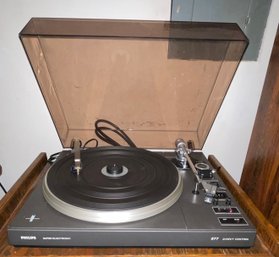 Philips Super - Electronic 877 Direct Control Turntable W/ Audio Technica - Tested Working