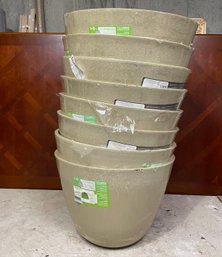 A Set Of 8 Large Acrylic Planters - New