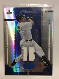 2004 Donruss Playoff Mirror Blue Jeff Bagwell Jersey Relic Card 72/100 - C