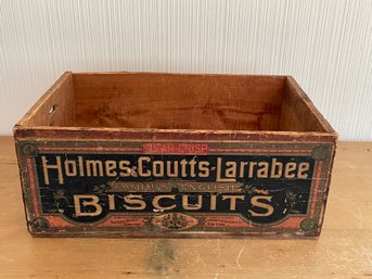 LARGE Antique Holmes & Coutts Famous English Fancy Biscuit Wood Crate Display