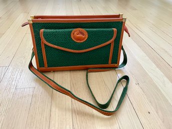 Dooney & Bourke Hunter Green & British Tan Pebble Leather Crossbody