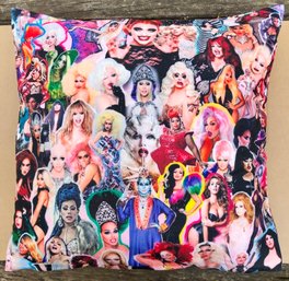 Rare! One Hundred 100 Diva Drag Queens Plush Pillow