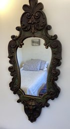 An Antique Carved Solid Wood Spanish Revival Mirror - 14' X 31'