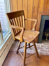 Solid Wood Swivel Bar Stool/drafting Chair.
