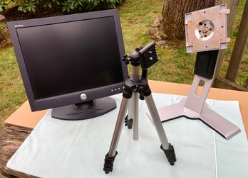 Lot Of 3 Stands - Dell Computer Monitor, Laptop / Monitor Stand, Tripod