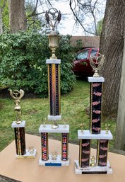 Lot Of 3 Vintage Auto Show 1st First Place Trophies - Show Car Trophy