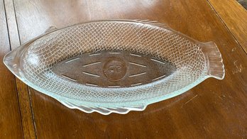 A Glass Serving Dish  Plate 18' Long