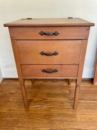 Vintage Side Table With A Lift Up Top And A Drawer.