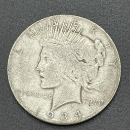1934 Peace Silver Dollar.