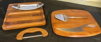 A Vivianna Torun Teak Cheeseboard With Knife For Dansk And More