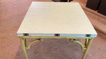 A Midcentury Squared Bamboo Dining Table With Formica Laminated Top