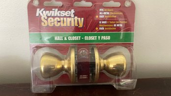 A Kwikset Security Keyed Entry Door Lock Set Brass