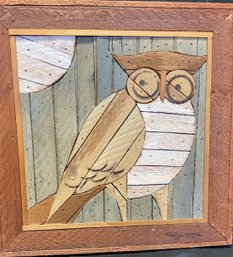 Wooden Owl Lath Art By Theodore Degroot Circa 1970's