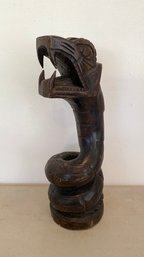 An Antique Hand Carved   Wood Snake Sculpture