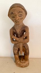 African Art -  Antique  Wood Carved Standing Male Fertility Figure