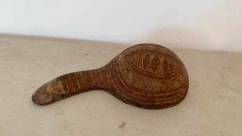 African Art Hand Carved Vintage  Gourd Ladle