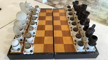 RARE Handmade Americana Spark Plug Chess Set