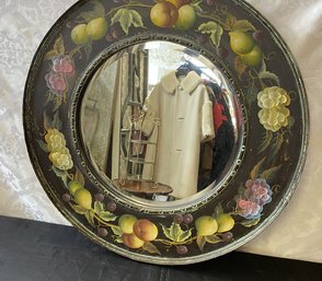 A Painted Round Wall Mirror