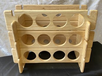 A Dansk Stackable Wood Countertop Wine Bottle Rack