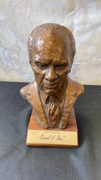 PRESIDENT GERALD FORD BRONZED BUST SIGNED CHESAPEAKE REPRODUCTION