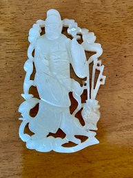 Hand Carved Jade/Jadeite Flat Figure.