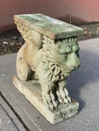 A Vintage Weathered Reclaimed Cast Lion Sitting Garden Statue - 2 Of 2