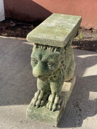 A Vintage Weathered Reclaimed Cast Lion Sitting Garden Statue - 1 Of 2