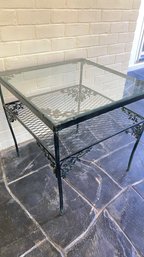 A  Vintage MCM Lee L  Woodard Orleans Wrought Iron Side Table - 1 Of 2