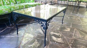 A Vintage MCM Lee L  Woodard Orleans Wrought Iron  Coffee Table.