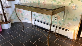 A Marble Top Directoire Console Satin Finish Barss & Steel Designed By Paul M Jones