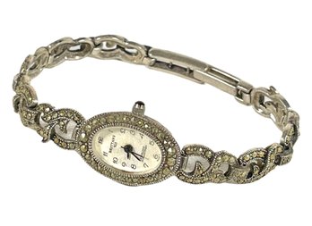Sterling Silver Marcasite Bracelet Watch