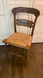 An Antique Stenciled Hitchcock Chair With Rush Seat  - 2  Of 3
