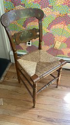 An Antique Stenciled Hitchcock Chair With Rush Seat 1 Of 3