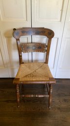 An Antique Stenciled Hitchcock Chair With Rush Seat  - 3  Of 3