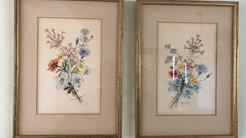 A Pair Of Hand Colored Print Signed Fergusson '56 - 13' X 15'
