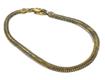 Fine Gold Over Sterling Silver Fancy Link Italian Bracelet 7'
