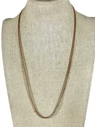 Gold Over Sterling Silver Rope Turned Chain Necklace 17' Long