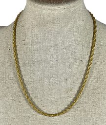 Fine Gold Over Sterling Silver Chain Necklace About 15' Long.