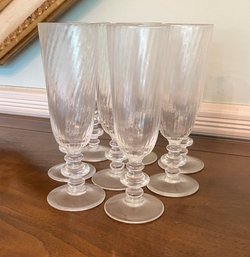 Tiffany & CO. Set Of  8  Ribbed Champagne Glass