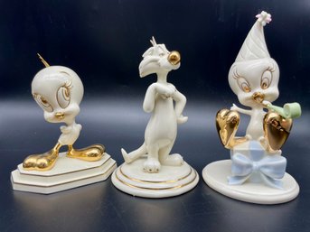 Lenox, Tweety And Sylvester- 3 Porcelain Figurines.