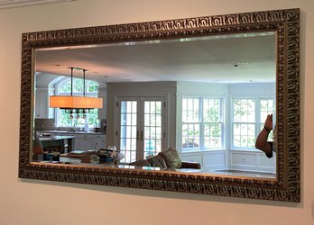 Contemporary Wood Frame Beveled Mirror