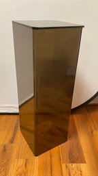 A Lucite With Glass Top Pedestal