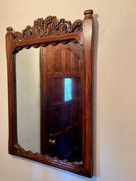 Vintage Carved Oak Mirror.