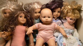 A Group Of Six Dolls & Clothing's By Pleasant Company/ America Girl And More.
