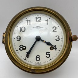 Vintage Wempe Chronometerwerke  Brass 4' Ship Clock.